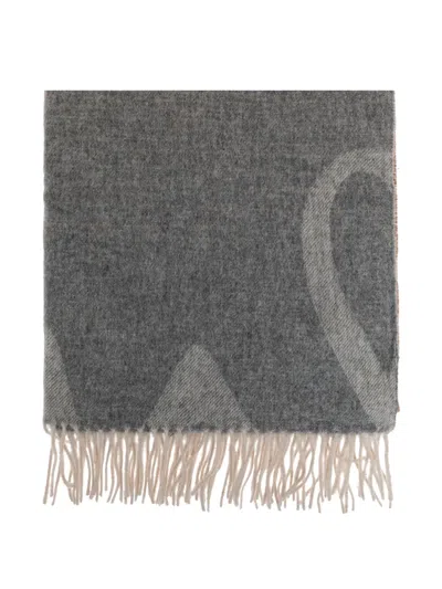 Paul Smith Logo-intarsia Fringed Scarf In Multi