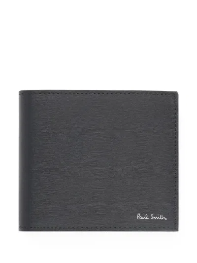 Paul Smith Compact Logo Wallet Bi Fold Design In Gray