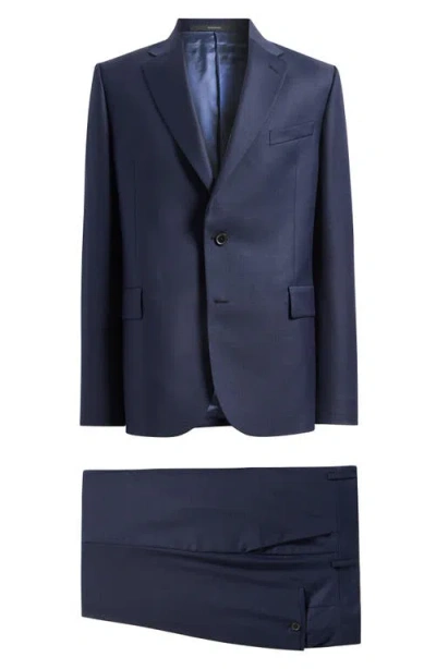 Paul Smith London Camberwell Tailored Fit Water Repellent Dark Navy Wool Suit In Blue
