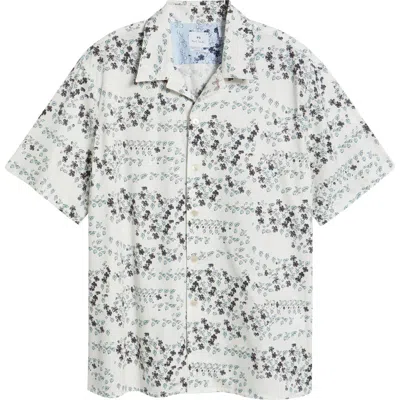Paul Smith London Casual Fit Floral Button-up Shirt In Ice White