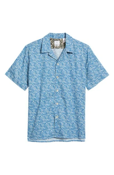 Paul Smith London Casual Fit Organic Cotton Camp Shirt In Blue