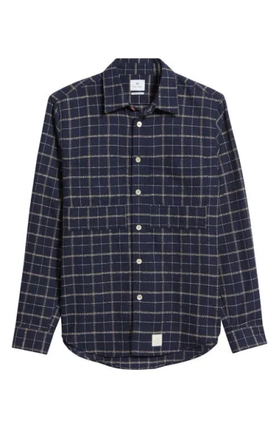 Paul Smith London Check Regular Fit Cotton Button-up Shirt In Blue