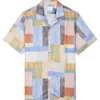 Paul Smith Multi Colour-block Print Lyocell Short-sleeve Shirt In Multi