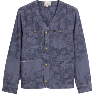Paul Smith Men's Collarless Chore Jacket In Blue