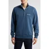 Paul Smith London Half-zip Cotton Blend Sweatshirt In Inky Blue
