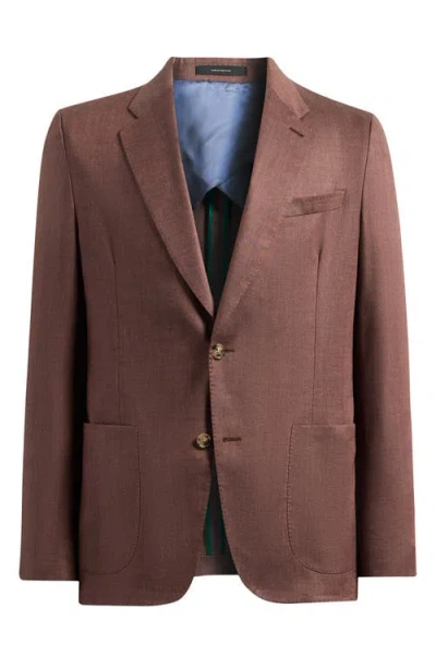 Paul Smith London Marylebone Solid Linen & Wool Twill Sport Coat In Brown