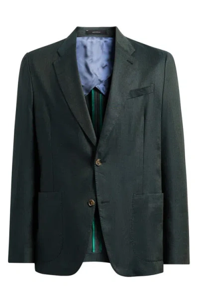 Paul Smith London Marylebone Solid Linen & Wool Twill Sport Coat In Green