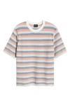 Paul Smith London Short Sleeve Stripe Chevron Sweater In Off White