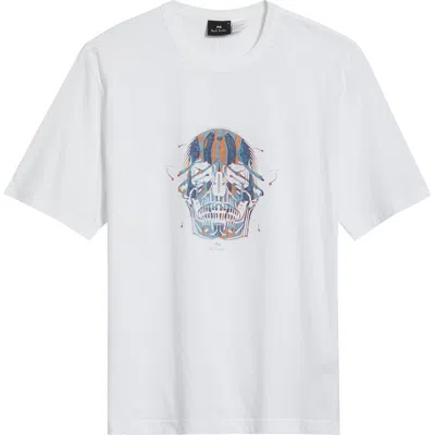 Paul Smith London Skull Organic Cotton Graphic T-shirt In White