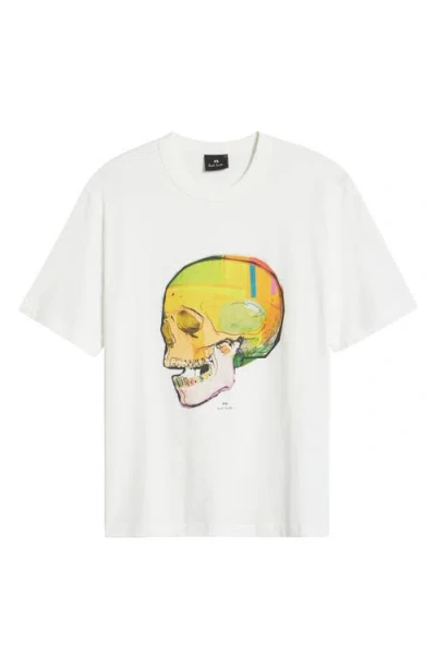 Paul Smith London Skull Sketch Cotton Graphic T-shirt In Off White