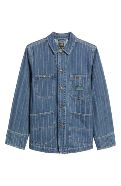Paul Smith + Lee Stripe Denim Chore Coat In Blue
