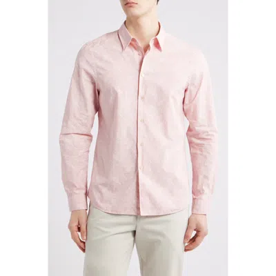Paul Smith London Tailored Fit Floral Cotton Button-up Shirt In Pink