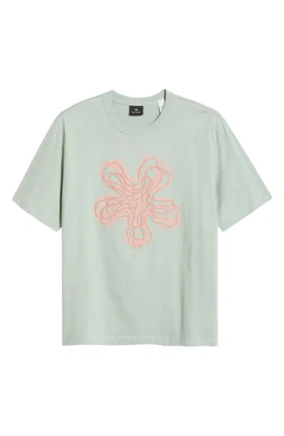 Paul Smith London Yukka Regular Fit Cotton Graphic T-shirt In Light Green