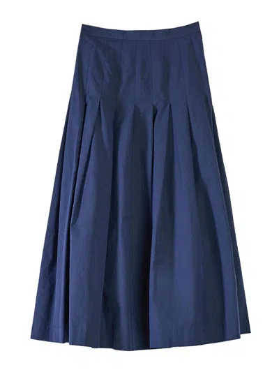 Paul Smith Long Pleated Skirt In Blue