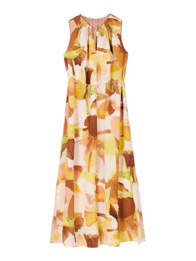 Paul Smith Long Silk Dress In Multi