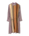 Paul Smith Long Silk Midi Dress With Striking Gradient In Multi
