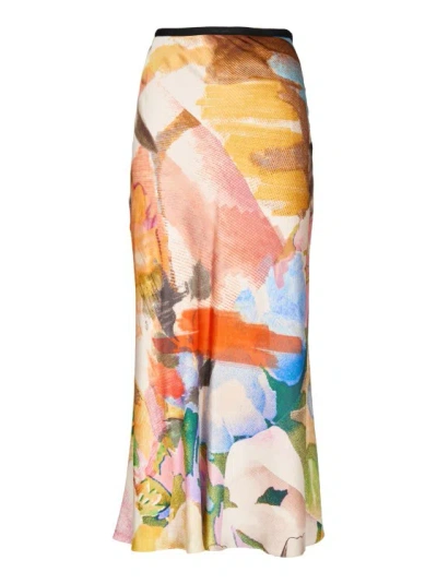 PAUL SMITH LONG SKIRT WITH MULTICOLOR PRINT