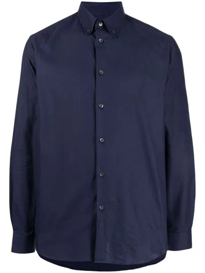 Paul Smith Long-sleeve Cotton Shirt In Blue