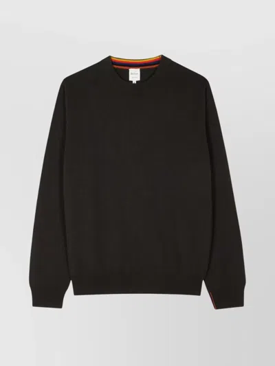 Paul Smith Long Sleeve Crew Neck Knitted Sweater In Brown