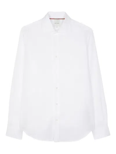 Paul Smith Long-sleeve Linen Shirt In White