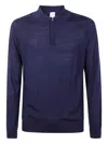 Paul Smith Mens Sweater Ls Polo In Blue