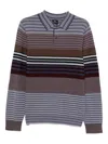 Paul Smith Long-sleeve Polo Sweater In Viola In Gray
