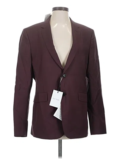 Pre-owned Paul Smith Long Sleeve Top Burgundy Plunge Neckline Tops