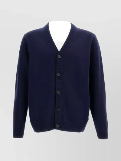 PAUL SMITH LONG SLEEVE V-NECK CARDIGAN WITH RIBBED CUFFS AND HEM