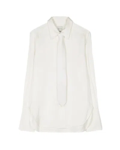 Paul Smith Long Sleeve White Shirt With Removable Tie