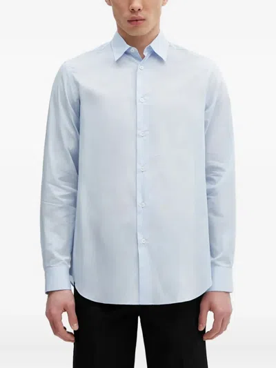 Paul Smith Long-sleeved Button-down Shirt In Blue