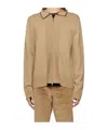 Paul Smith Tan Zip Through Cardigan In Nude
