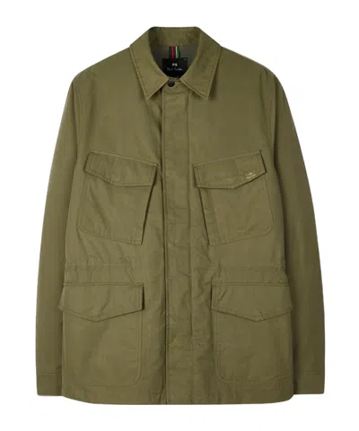 Paul Smith Long-sleeved Casual Jacket In Green