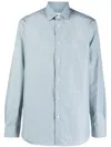 Paul Smith Long-sleeved Cotton Shirt In Green