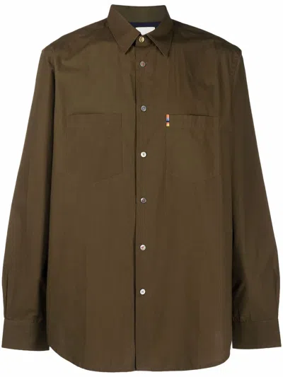 Paul Smith Long Sleeved Cotton Shirt In Grün