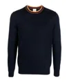 Paul Smith Crew-neck Striped-cuff Sweater In Black