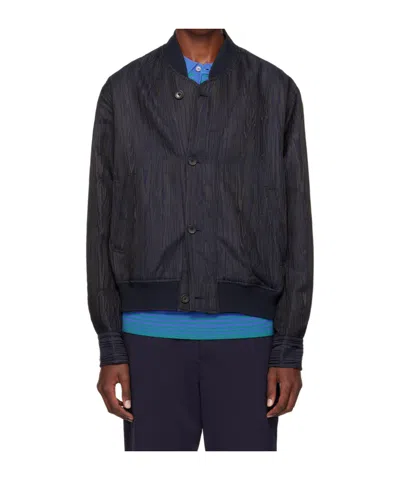 Paul Smith Long-sleeved Pilot Jacket In Black