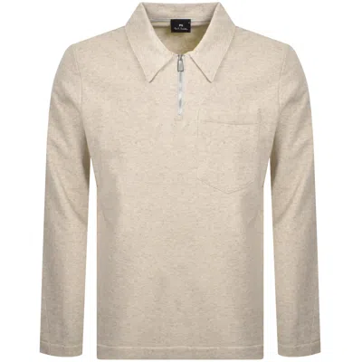 Paul Smith Long Sleeved Polo T Shirt Beige