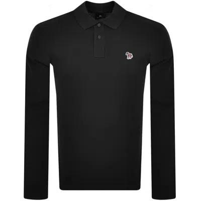 Paul Smith Long Sleeved Polo T Shirt Black