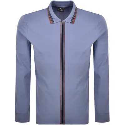 Paul Smith Long Sleeved Polo T Shirt Purple