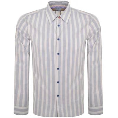 Paul Smith Long Sleeved Regular Shirt Beige In Blue