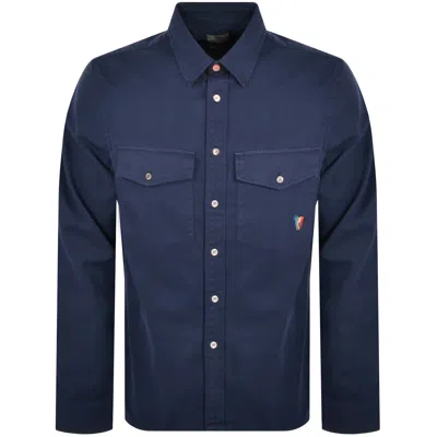 Paul Smith Long Sleeved Shirt Navy In Blue