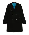 Paul Smith Dark Green Wool-cashmere Blend Double Breasted Overcoat In Black