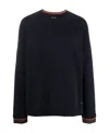 Paul Smith Crewneck Sweater Contrasting Trim In Black