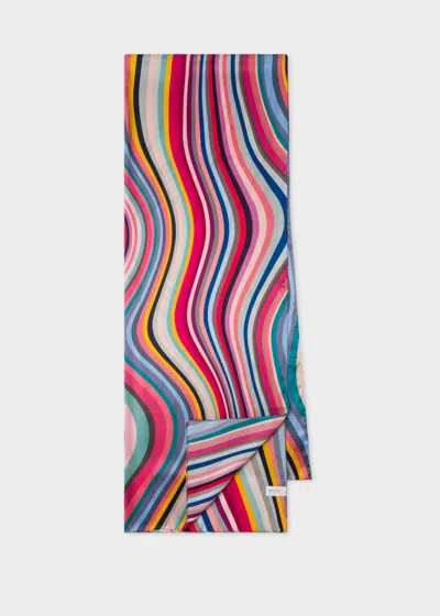 Paul Smith Long 'swirl' Silk Scarf Multicolour