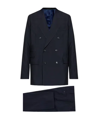 Paul Smith Long-sleeved Suit Jacket And Trousers Two-piece Set In Blue