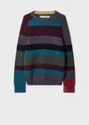 Paul Smith Loves Barbour - Multi Stripe Crew Neck Sweater Multicolour In Multi
