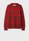 Paul Smith Loves Barbour - Rosette Red Saddle Crew Neck Sweater In Red