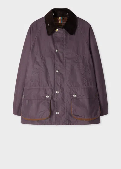 Paul Smith Loves Barbour - Women's Grey Lilac Oversized Bedale Wax Jacket In Purple