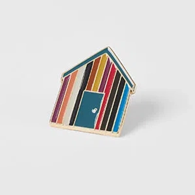 Paul Smith Loves Barbour - Beach Hut Pin Badge White In Black