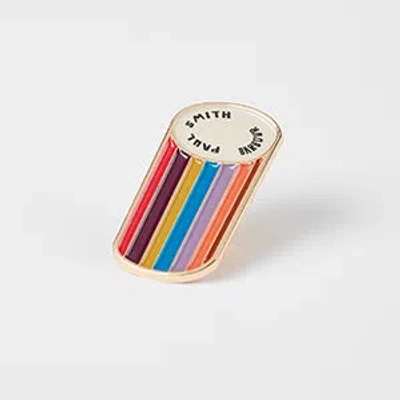 Paul Smith Loves Barbour - Rock Pin Badge White In Gold